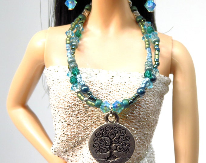 Fashion Doll Jewelry  Tree of Life Necklace Set for Barbie, Fashion Royalty and Other Fashion Dolls