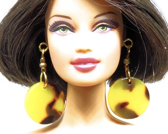 Fashion Doll Jewelry Acetate Disc Earrings for Barbie, Fashion Royalty and Other Fashion Dolls