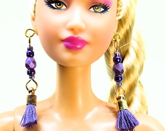 Fashion Doll Jewelry  Tassel  Earrings for Barbie, Fashion Royalty and Other Fashion Dolls