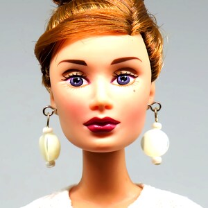 Fashion Doll Jewelry  Mother of Pearl Earrings for Barbie, Fashion Royalty and Other Fashion Dolls