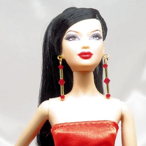 Fashion Doll Jewelry  Swarovski Crystal Holiday Earrings for Barbie, Fashion Royalty and Other Fashion Dolls