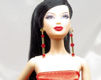 Fashion Doll Jewelry  Swarovski Crystal Holiday Earrings for Barbie, Fashion Royalty and Other Fashion Dolls