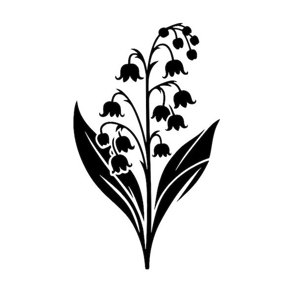 Lily of the Valley SVG | Png | Pdf | Jpg | Laser | Silhouette | Unique Lily of the Valley Design | Crafts | Cut File | Sublimation