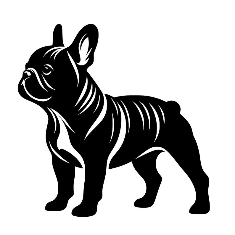 French Bulldog SVG Vector Dxf Png Jpg Laser Silhouette Unique French ...
