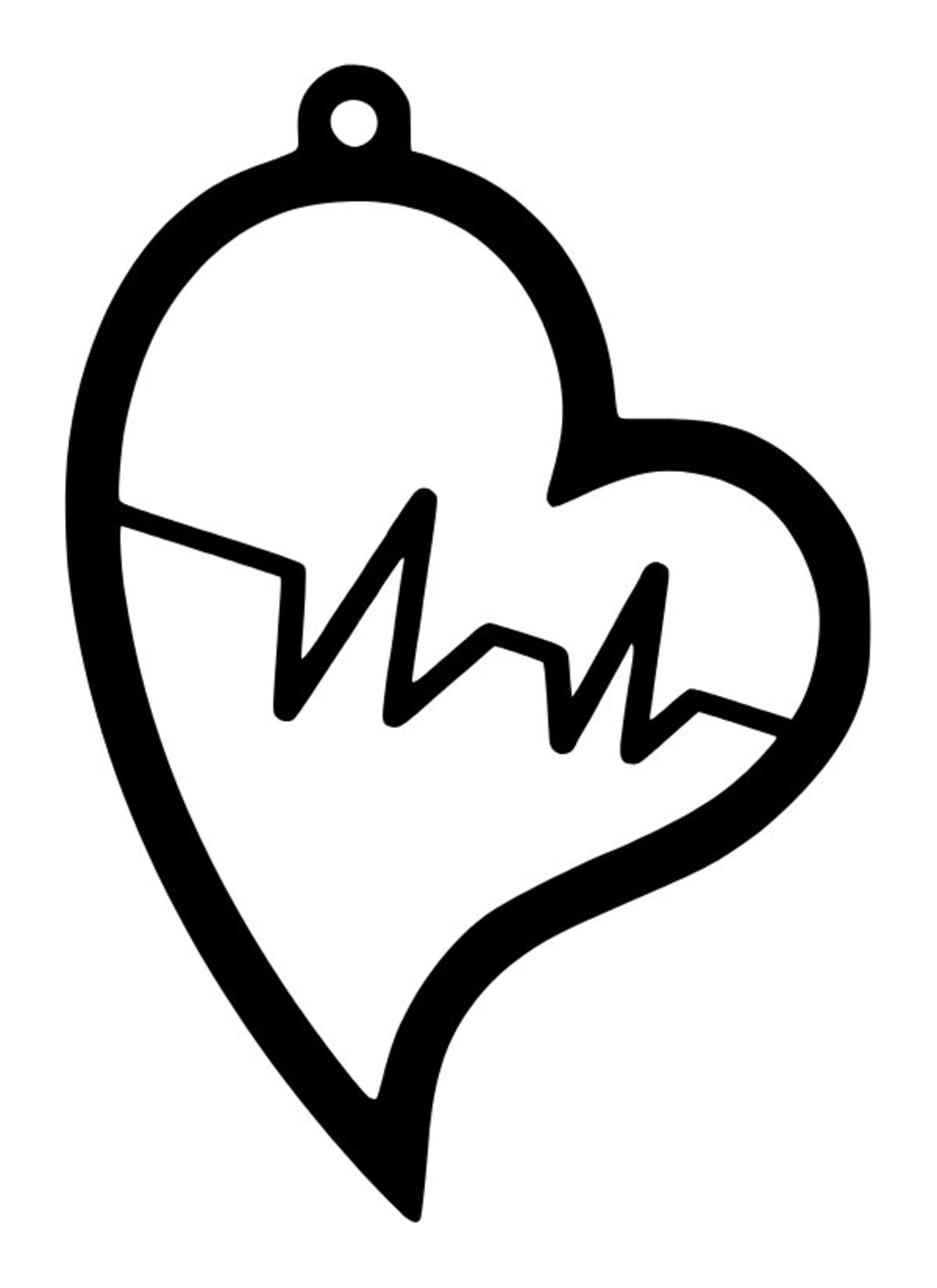 Heart Earring SVG Vector Dxf Png Jpg Laser Silhouette Unique Heartbeat