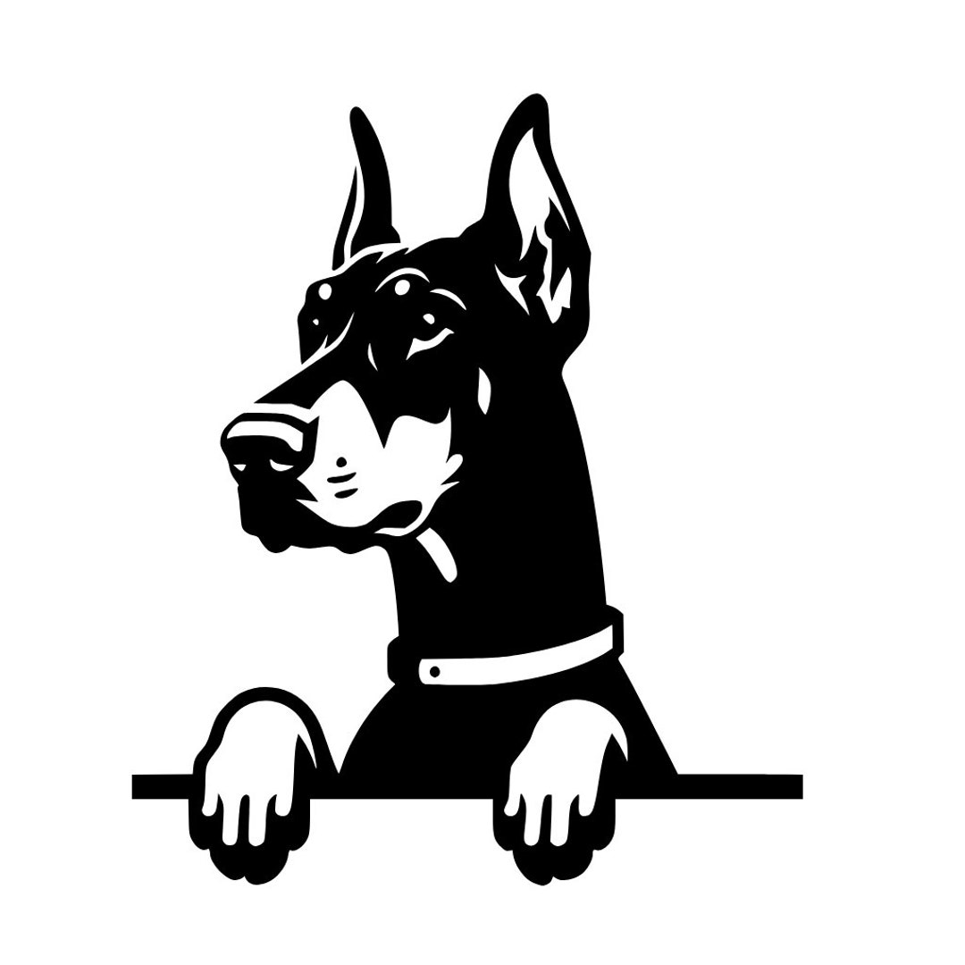 Dobermann Pinscher SVG Vector Dxf Png Jpg Laser Screen Silhouette ...
