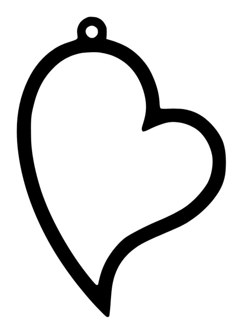 Heart Earring SVG Vector Dxf Png Jpg Laser Silhouette Unique Earrings