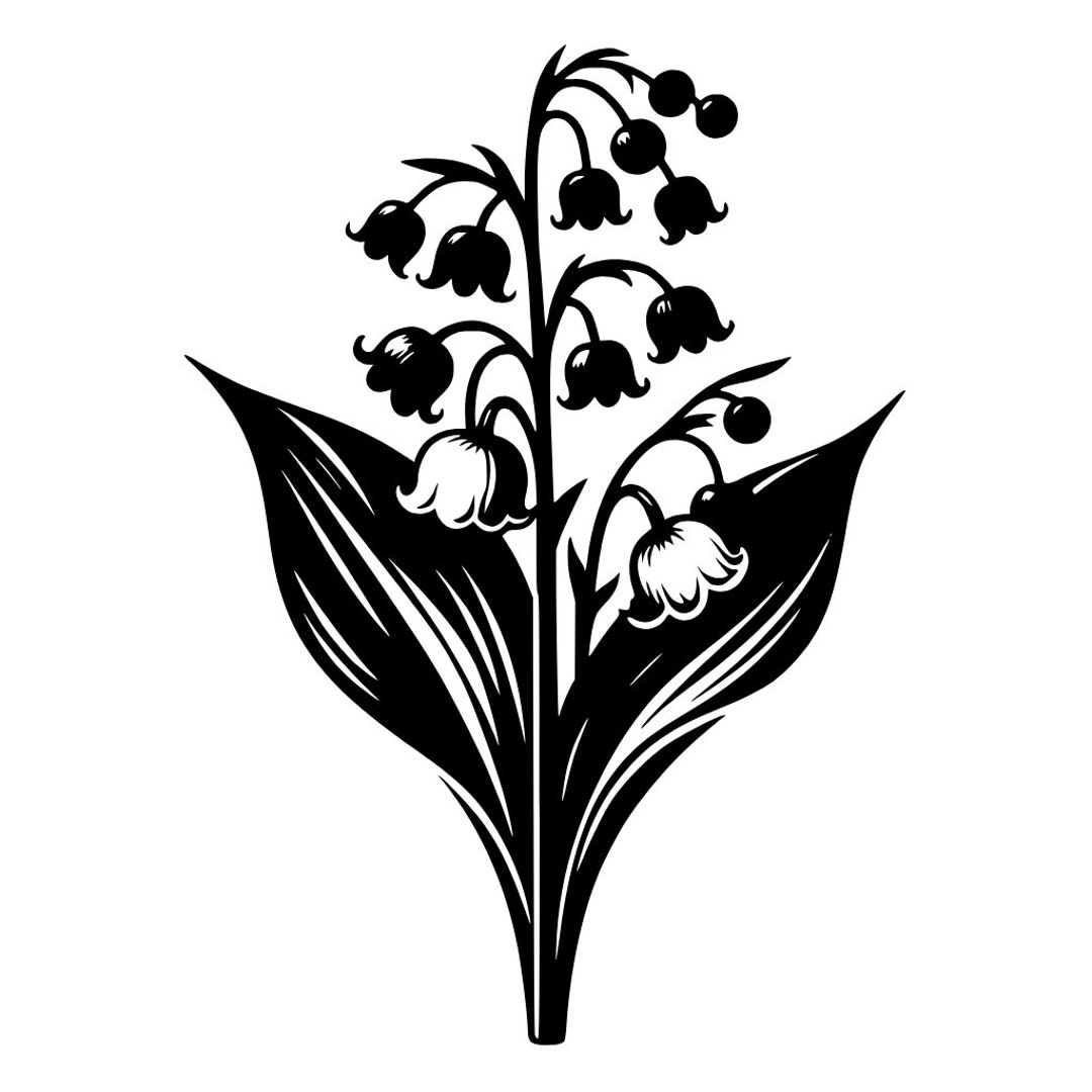 Lily of the Valley SVG Png Pdf Jpg Laser Silhouette Unique Lily of the