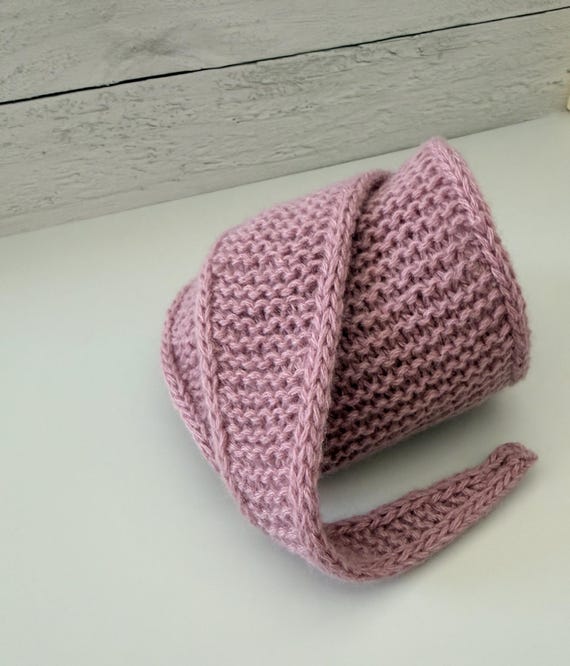 Luxury Skinny Neck Scarf — Hand Knit Long Thin Wool Wrap, Soft Made to Order Scarf