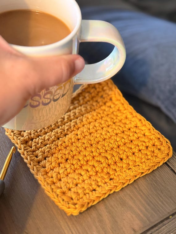 Crochet a Coaster Without Crying | Beginner Pattern PDF | Left-Handed Coaster | Easy First Project | Instant Download
