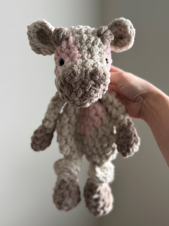Cow Crochet Plush Lovey | Handmade Baby Shower Gift | Farm Nursery Decor | Custom Colors