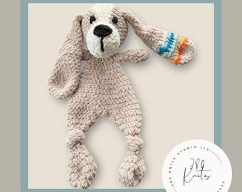 Puppy Knotted Lovey | Handmade Crochet Dog Baby Shower Gift | Custom Color Palette | Snuggler