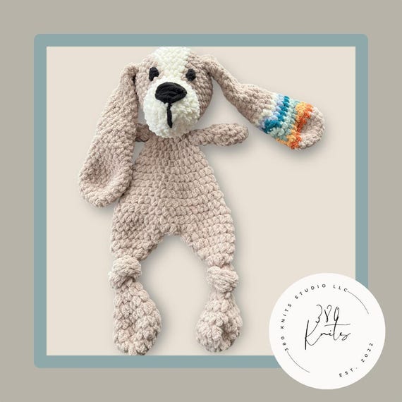 Puppy Knotted Lovey | Handmade Crochet Dog Baby Shower Gift | Custom Color Palette | Snuggler