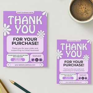 Modelo de cartão de agradecimento editável para pequenas empresas (tamanho de cartão postal) – Canva Template