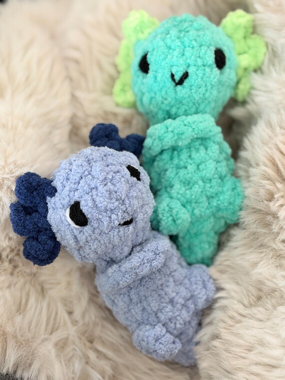 Crochet Axolotl Lovey | Ultra-Plush Blanket Yarn Comfort Toy | Handmade Pocket Pal