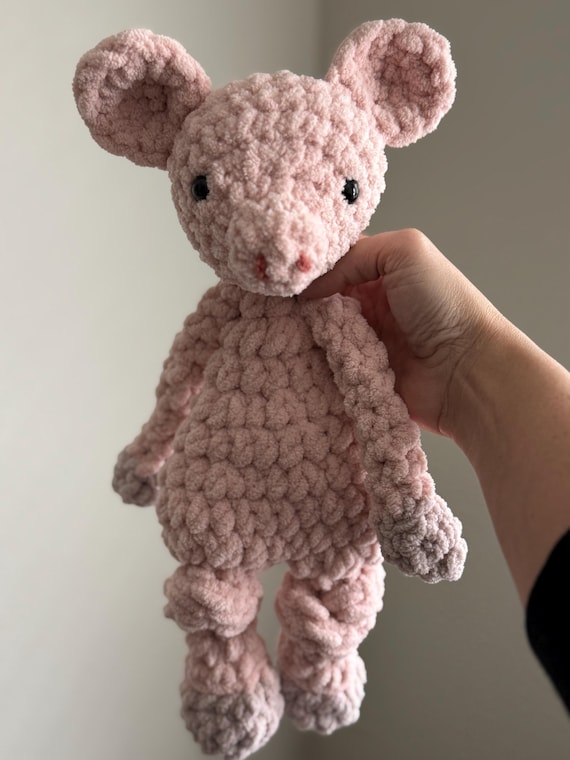 Handmade Crochet Pig Plush: Soft Amigurumi Toy with Optional Sweater
