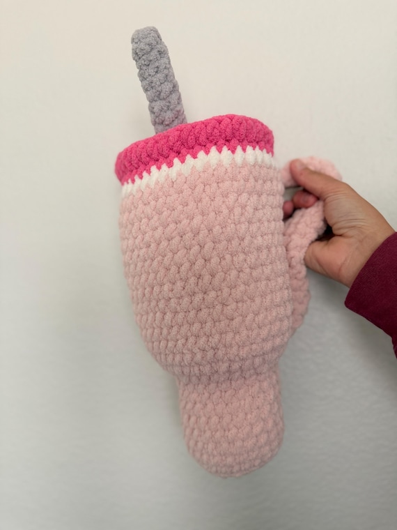 Crochet Stanley Cup Plushie | Custom Color Chenille Tumbler Toy