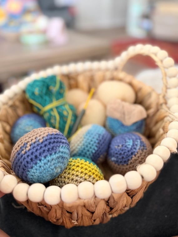 Handmade Crochet Footbag | Kickbag, Colorful Footbag, Retro Fidget Toy, Desk Game, Stocking Stuffer