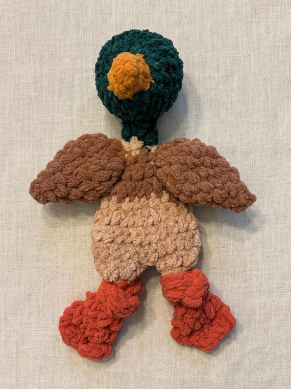 Mallard Duck Crochet Lovey | Handmade Baby Shower Gift | Nature Nursery Plush Stuffed Animal