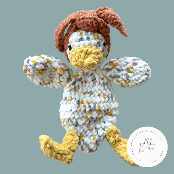 Handmade Crochet Della Duck | Plush Duck Toy | Adorable Farm Animal Amigurumi