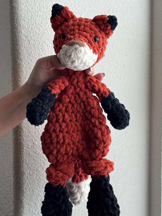 Fox Knotted Lovey | Crochet Baby Shower Gift | Handmade Woodland Stuffed Animal Comfort Toy