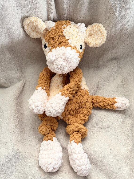 Cope the Cow Crochet Plush | Handmade Chenille Stuffed Animal | Baby Shower Gift | Farm Nursery