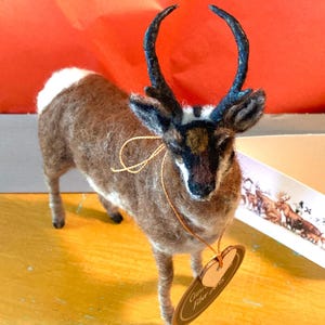 Needle Felted Pronghorn Buck Made-to-Order Only, Fiber Sculpture, Fiber Art, OOAK, Colorado Native Wildlife, Unique Wool Sculpture