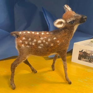 Needle Felted Fawn- Made-to-Order Only, Unique, Handmade, Nature Lovers, Baby Room, One of a Kind, Deer, Woodland Animal