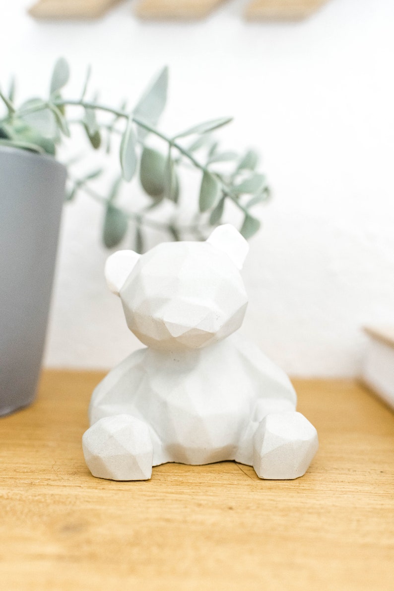 Concrete Bear Baby Boy Nursery Shelf Decor Baby Girl Gift Etsy