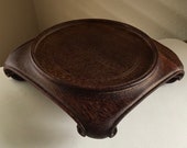 Large Old Chinese Hand Carved Rosewood Pedestal Stand Republic 71 2 x 7 x 1 1 2