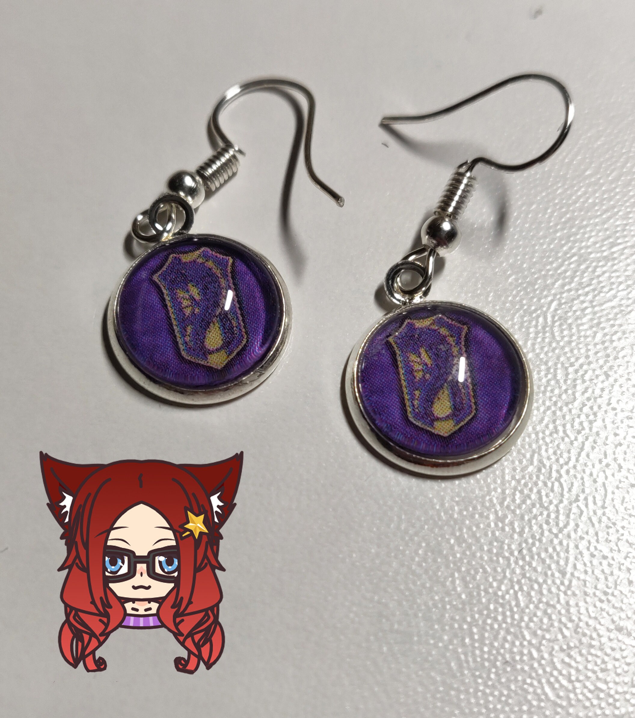 Black Clover Knights Inspired Purple Orcas Pendientes Etsy