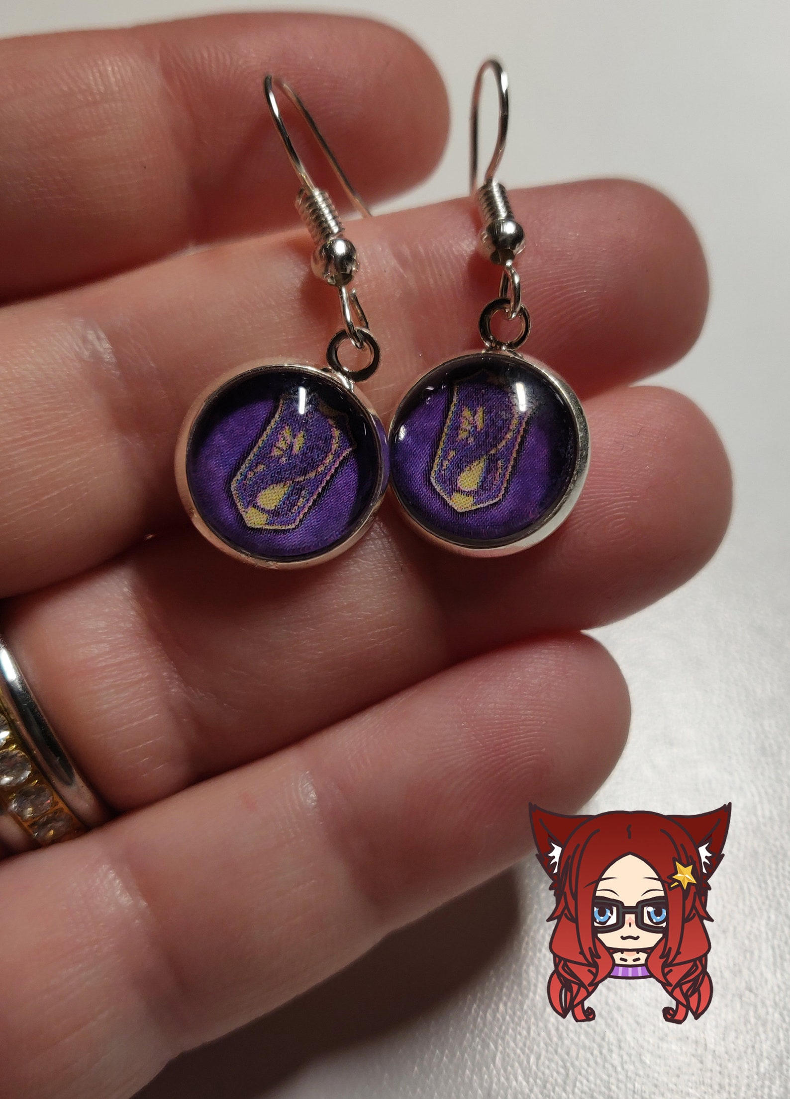 Black Clover Knights Inspired Purple Orcas Pendientes Etsy