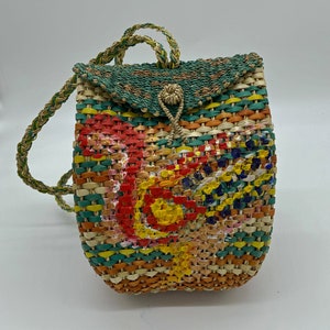 Rooster - hand painted basket backpack