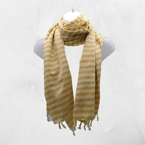 Handwoven yellow stripe scarf