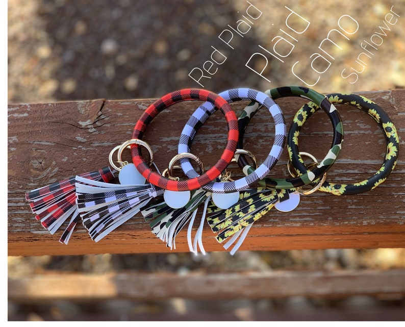 Personalized Key Ring Wristlet Leather Bracelet Key Ring Etsy