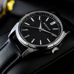Personalized Watch, Mens Watch, Engraved Watch, Gift for Him, Mens Gift, Gift for Husband, Groomsmen Watch, Watches for Men Black