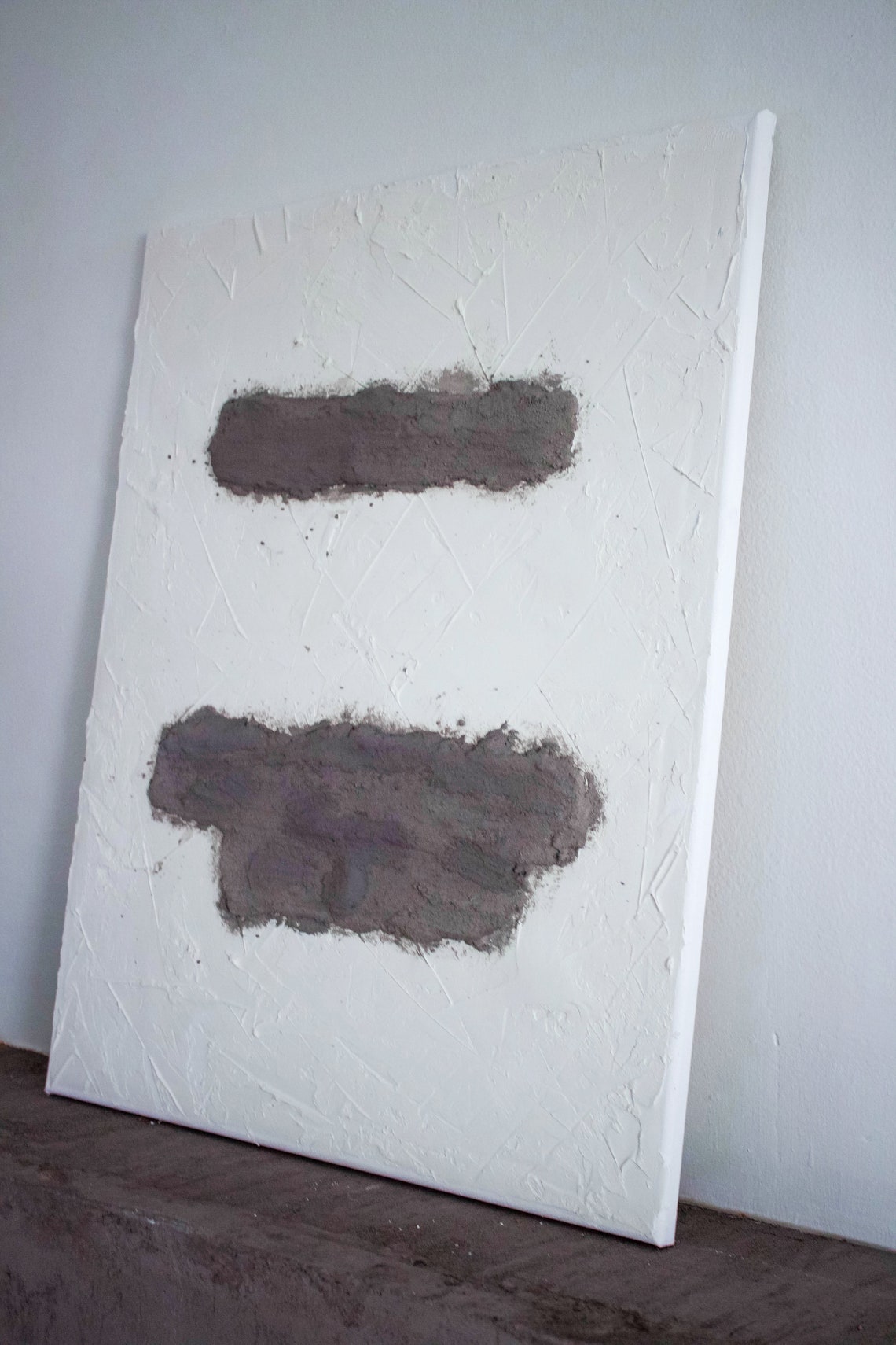Abstract Spackle and Concrete Art on Canvas White Texture Etsy