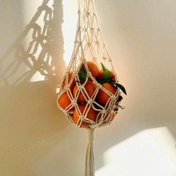 Panier de fruit en macramé - macramé fruits hanger - panier suspendu