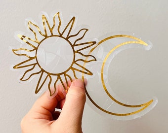 Duo de Suncatchers Stickers *Sun & Moon* Or