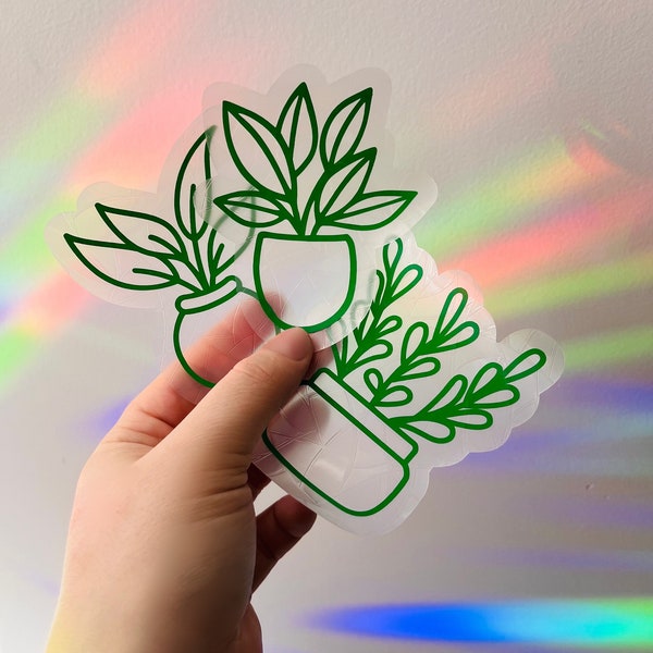 Pack de 3 minis Suncatchers Stickers *Plantes Vertes*