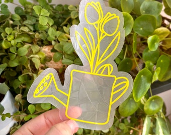 Suncatcher Sticker *Yellow Watering Can*