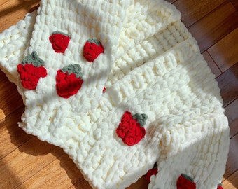 PDF PATTERN for The Scarlett Strawberry Cardigan | Finger Knitting Pattern, Chunky Cardigan Pattern, Alize EZ Pattern, Crochet strawberry