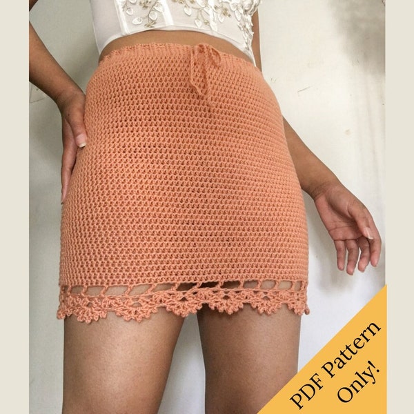 PDF PATTERN for The Peekaboo Petal Skirt | Crochet Pattern, Crochet Skirt Pattern, Bodycon Skirt Pattern, Fall Skirt, Customizable sizing
