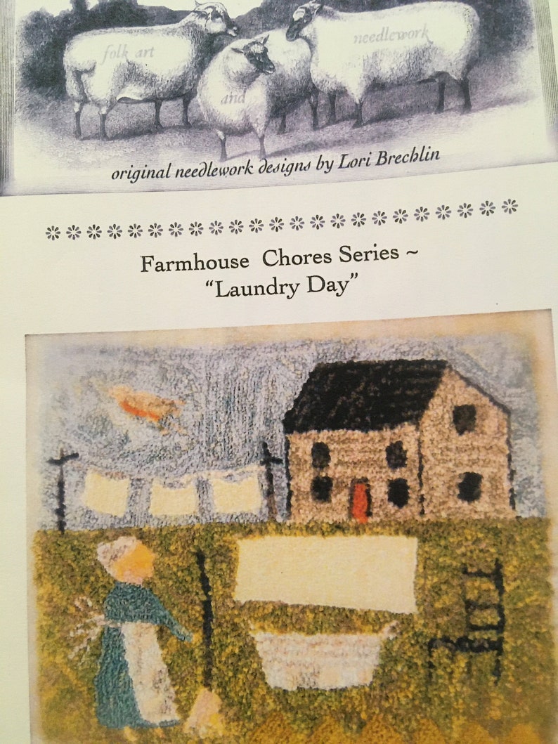 Laundry Day Needle Punch Pattern by Notforgotten Farm