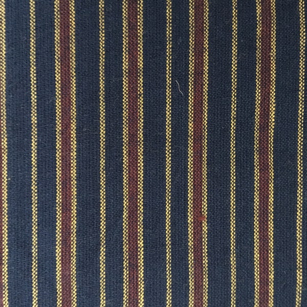 Blue, Tan, & Brown Stripe Homespun Fabric