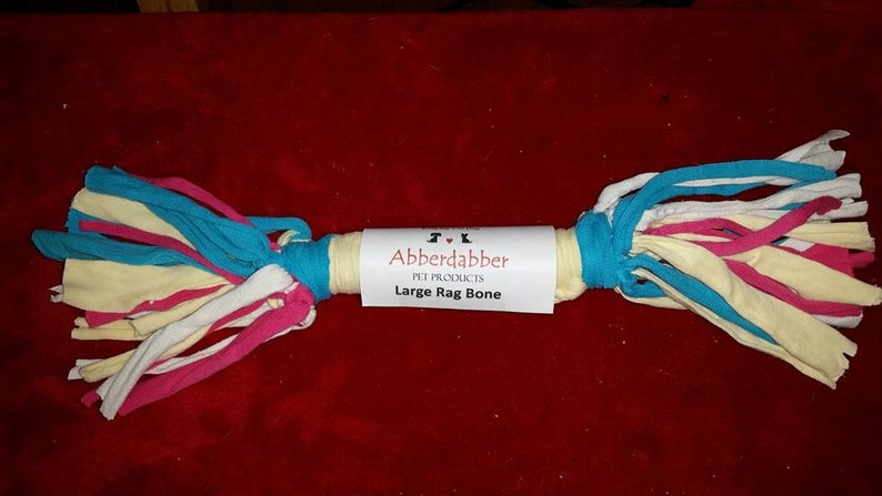 by Abberdabber X-Small to X-Large Dog Toy Rag Bones for Dogs Knotted T-Shirt Bones 5 Sizes