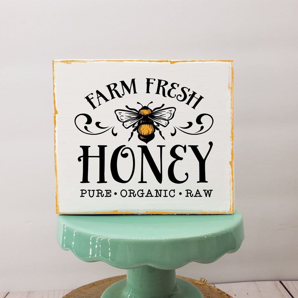 Farm Fresh Honey 3.5x3 Mini Sign Tiered Tray Sign Rae Dunn Etsy