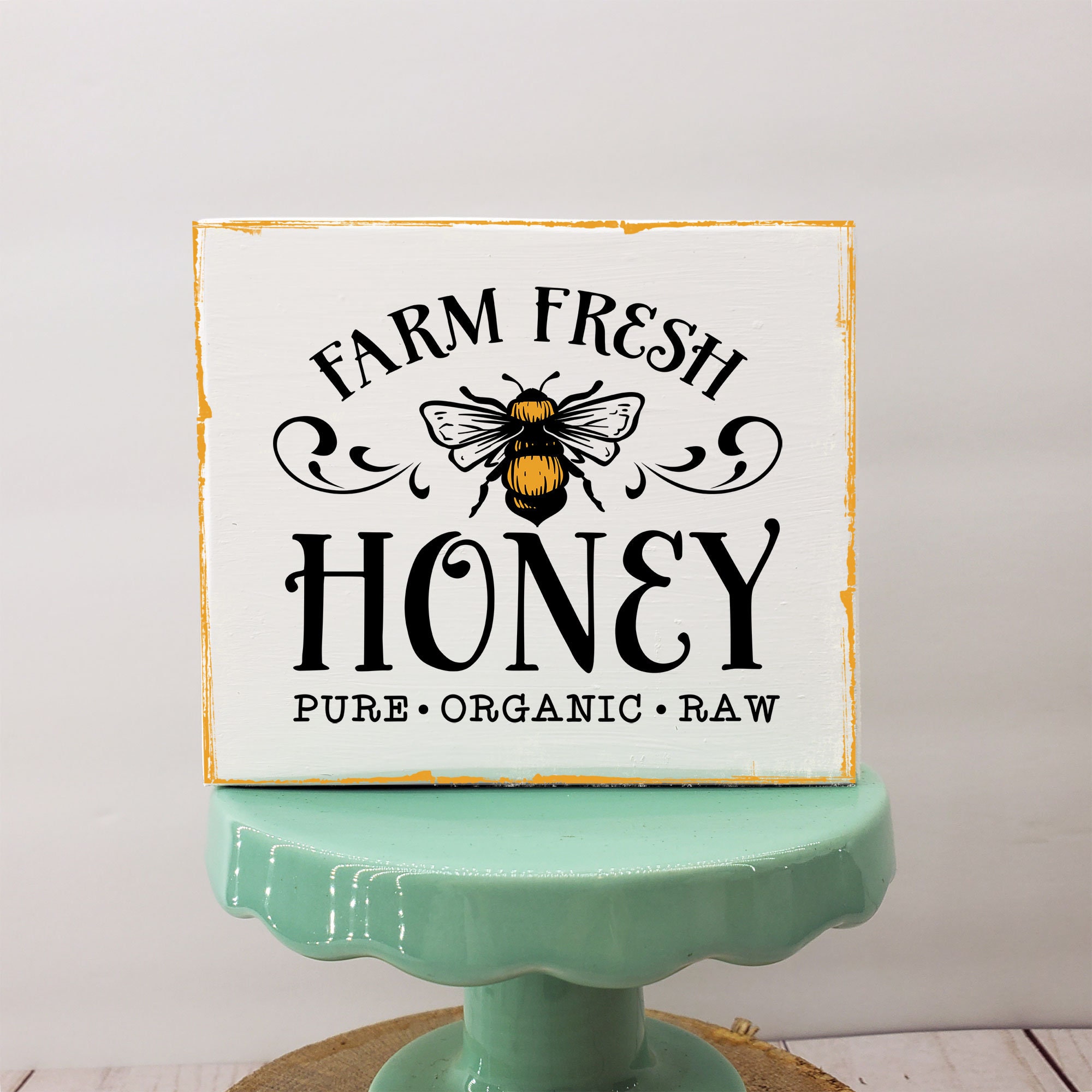 Farm Fresh Honey 3.5x3 Mini Sign Tiered Tray Sign Rae Dunn Etsy