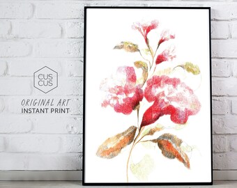 Floral Abstract, Colorful Printable Art, Digital Download