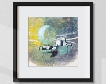 Houses Landscape Art, Monocopy and Illustration Art, Instant Download